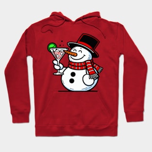 Snowman drinking a Cocktail Hoodie